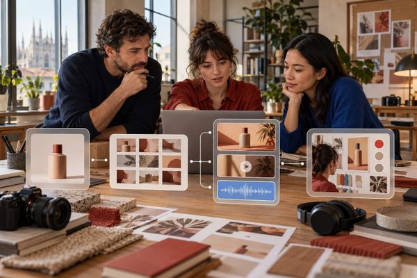 Team social media italiano usa Runway App Studio per una checklist AI di immagini, video e audio a Milano