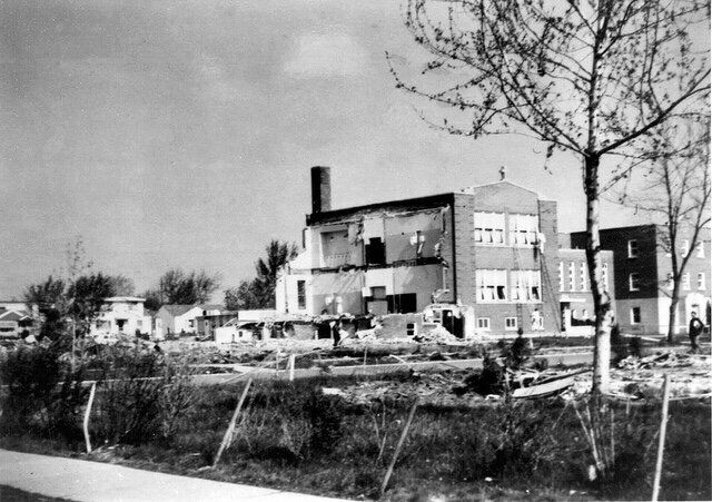True story: the nuns were so scary at my grade school, not even God would mess with them. The above photo was taken after an F4 tornado completely destroyed the school and rectory (on the left). The convent (attached to the school mind you, on the r…