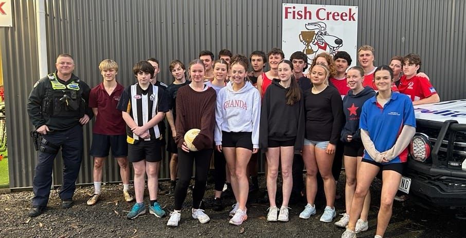 Foster police share road safety reality check with young footballers