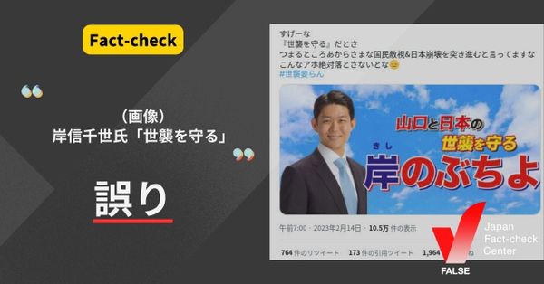 （画像）岸信千世氏、「世襲を守る」？【ファクトチェック】