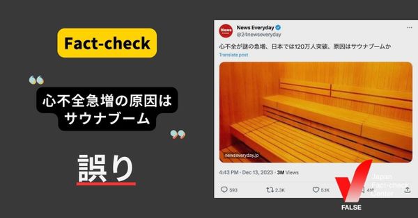 心不全の原因はサウナブーム？【ファクトチェック】