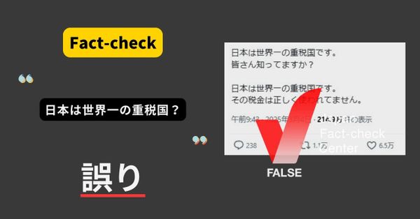 日本は世界一の重税国？OECD諸国の中でも比較的低い【ファクトチェック】