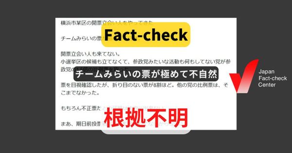 チームみらいの票が極めて不自然? 事前の報道でも予測されていた【ファクトチェック】