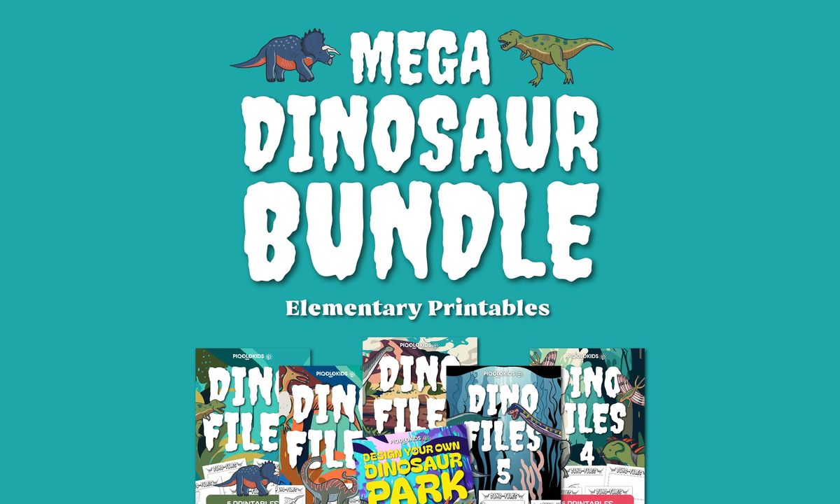 Mega Dinosaur Printable Bundle: Research, Colour & Explore