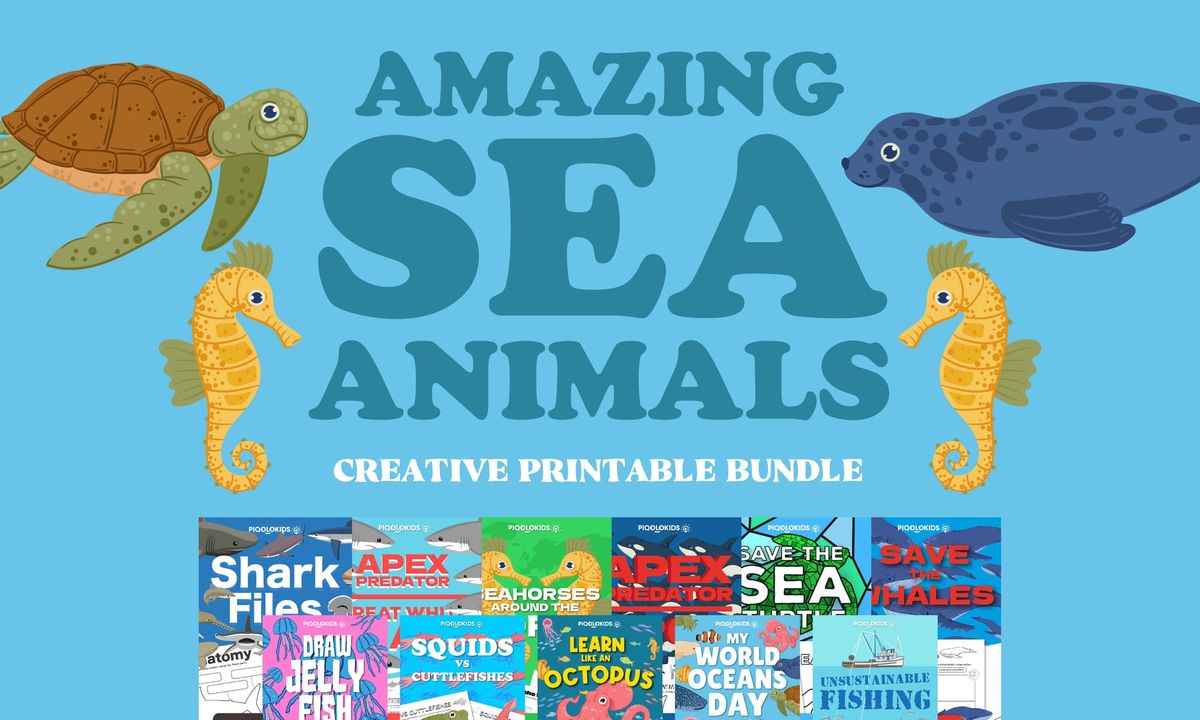 Amazing Sea Animals Creative Printable Bundle