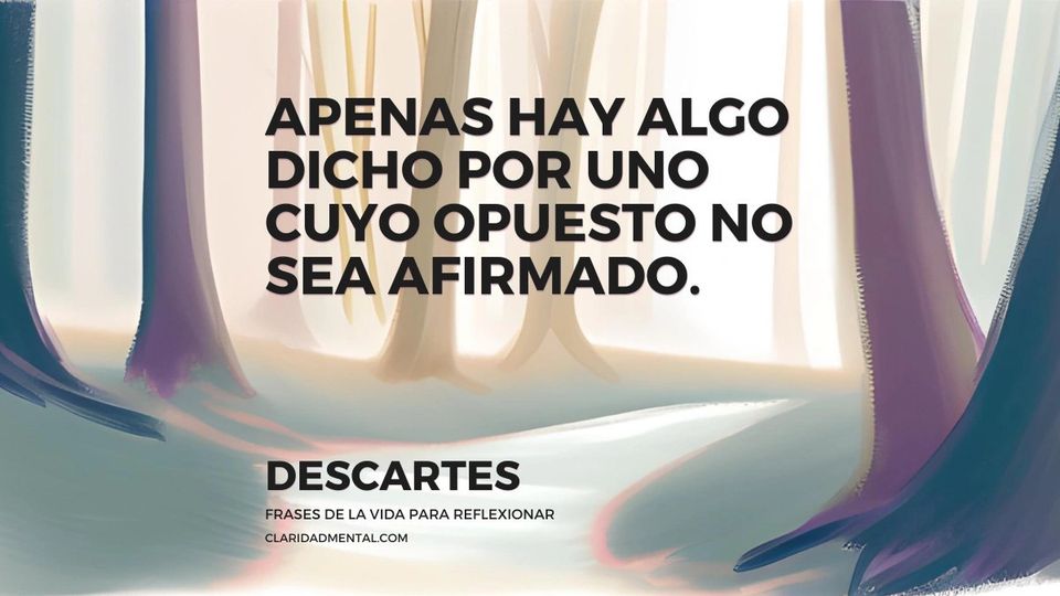 Descartes: Apenas hay algo dicho por uno cuyo opuesto no sea afirmado.