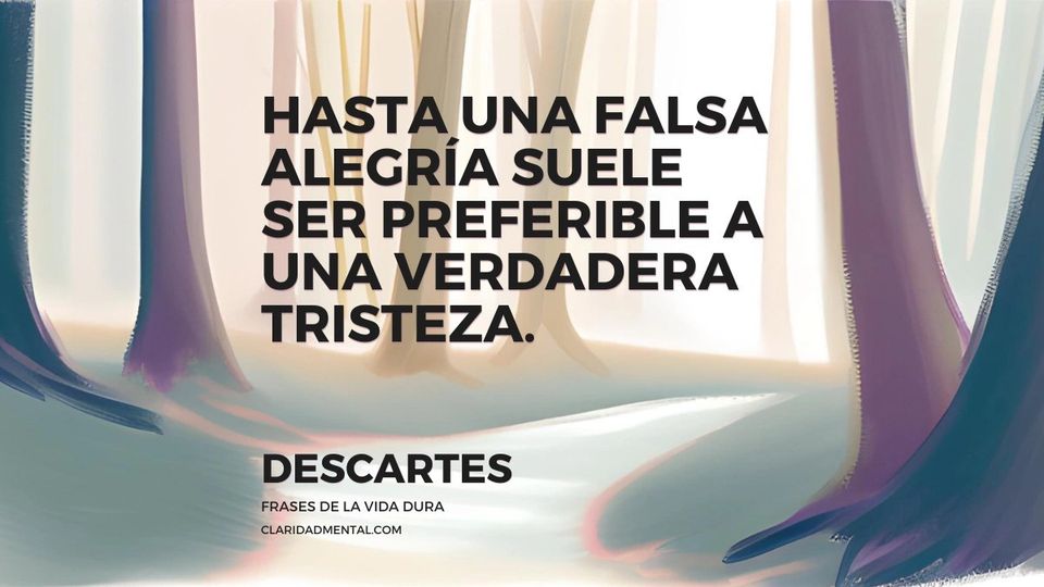 Descartes: Hasta una falsa alegría suele ser preferible a una verdadera tristeza.