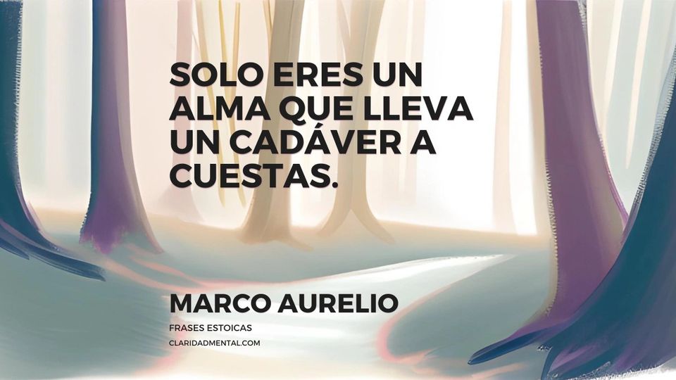 Marco Aurelio: Solo eres un alma que lleva un cadáver a cuestas.
