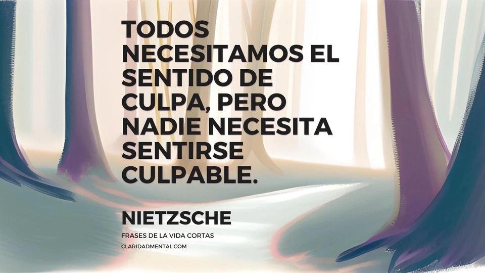 Nietzsche: Todos necesitamos el sentido de culpa, pero nadie necesita sentirse culpable.