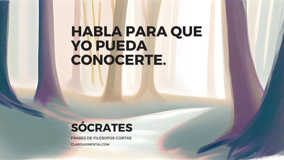 Sócrates: Habla para que yo pueda conocerte.