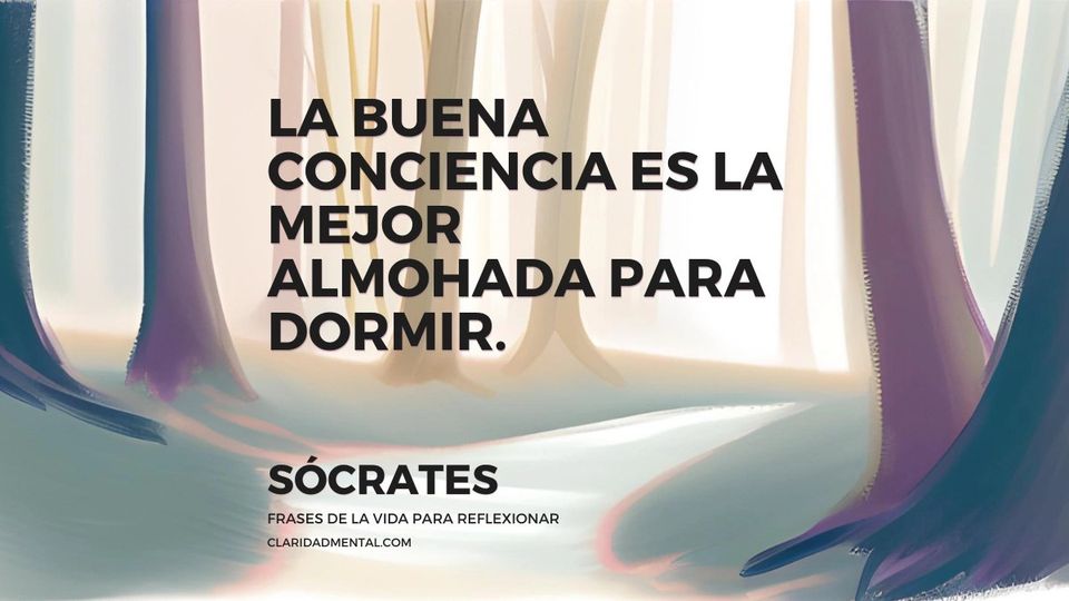 Sócrates: La buena conciencia es la mejor almohada para dormir.
