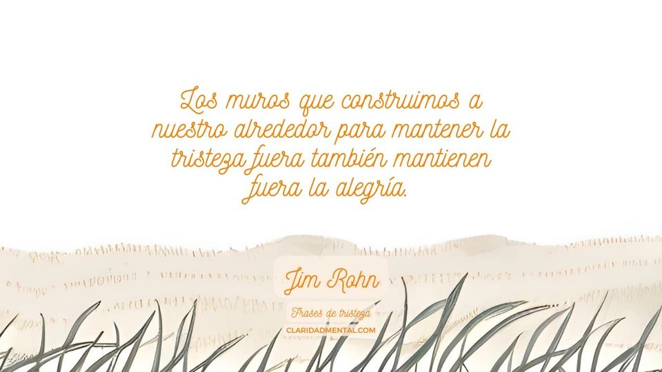 Jim Rohn: Los muros que construimos a nuestro alrededor para mantener la tristeza fuera también mantienen fuera la alegría.