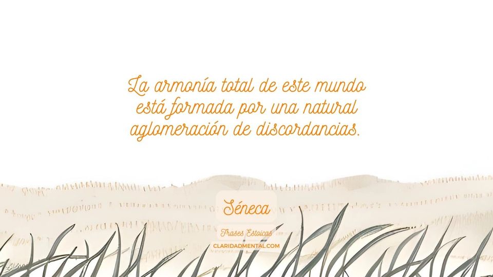 Séneca: La armonía total de este mundo está formada por una natural aglomeración de discordancias.
