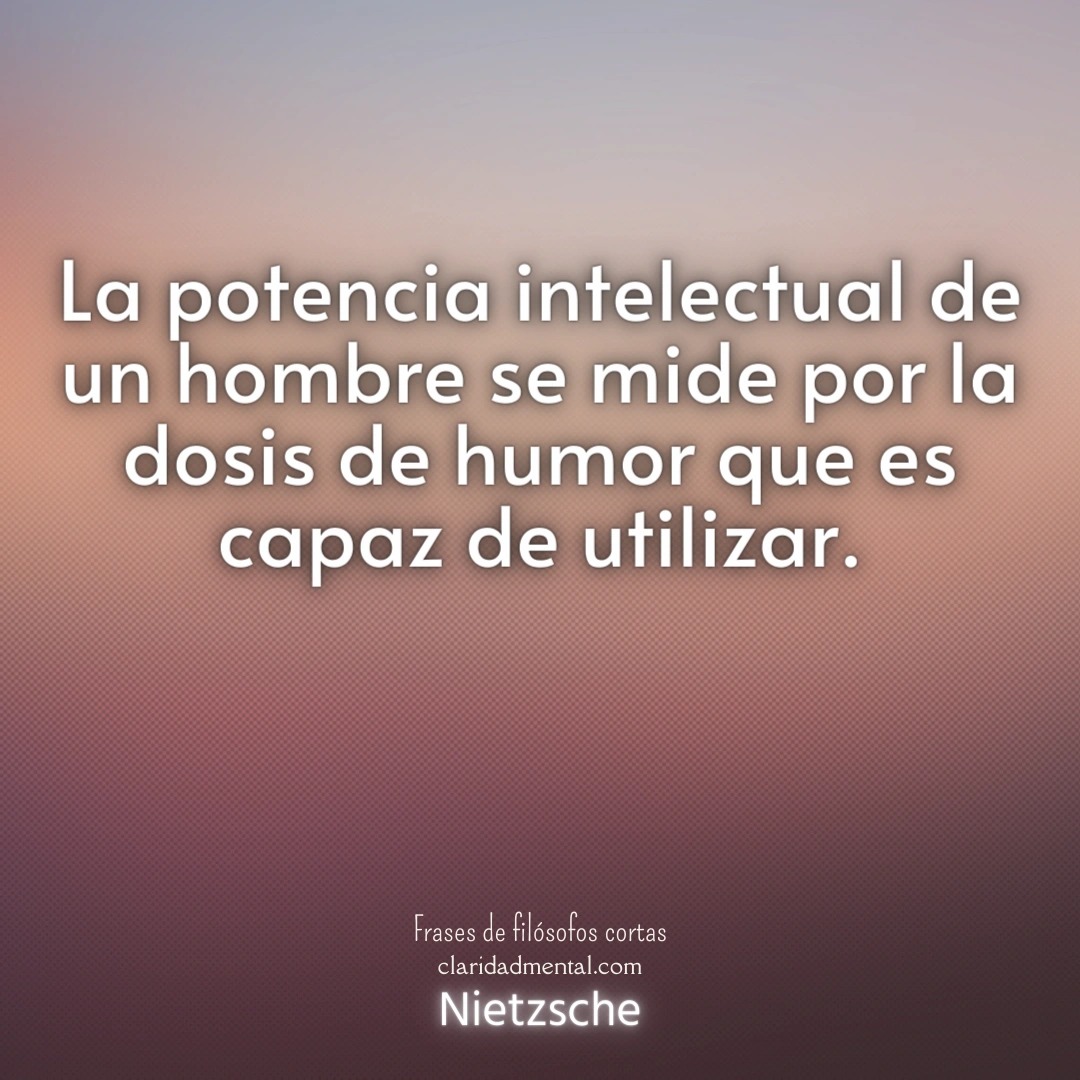 Nietzsche: La potencia intelectual de un hombre se mide por la dosis de humor que es capaz de utilizar.
