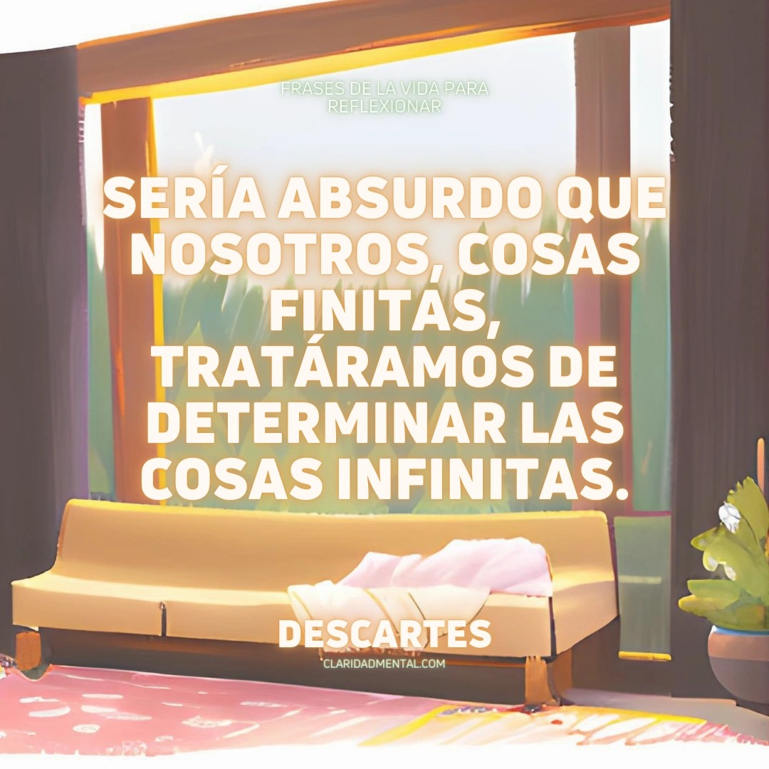 Descartes: Sería absurdo que nosotros, cosas finitas, tratáramos de determinar las cosas infinitas.