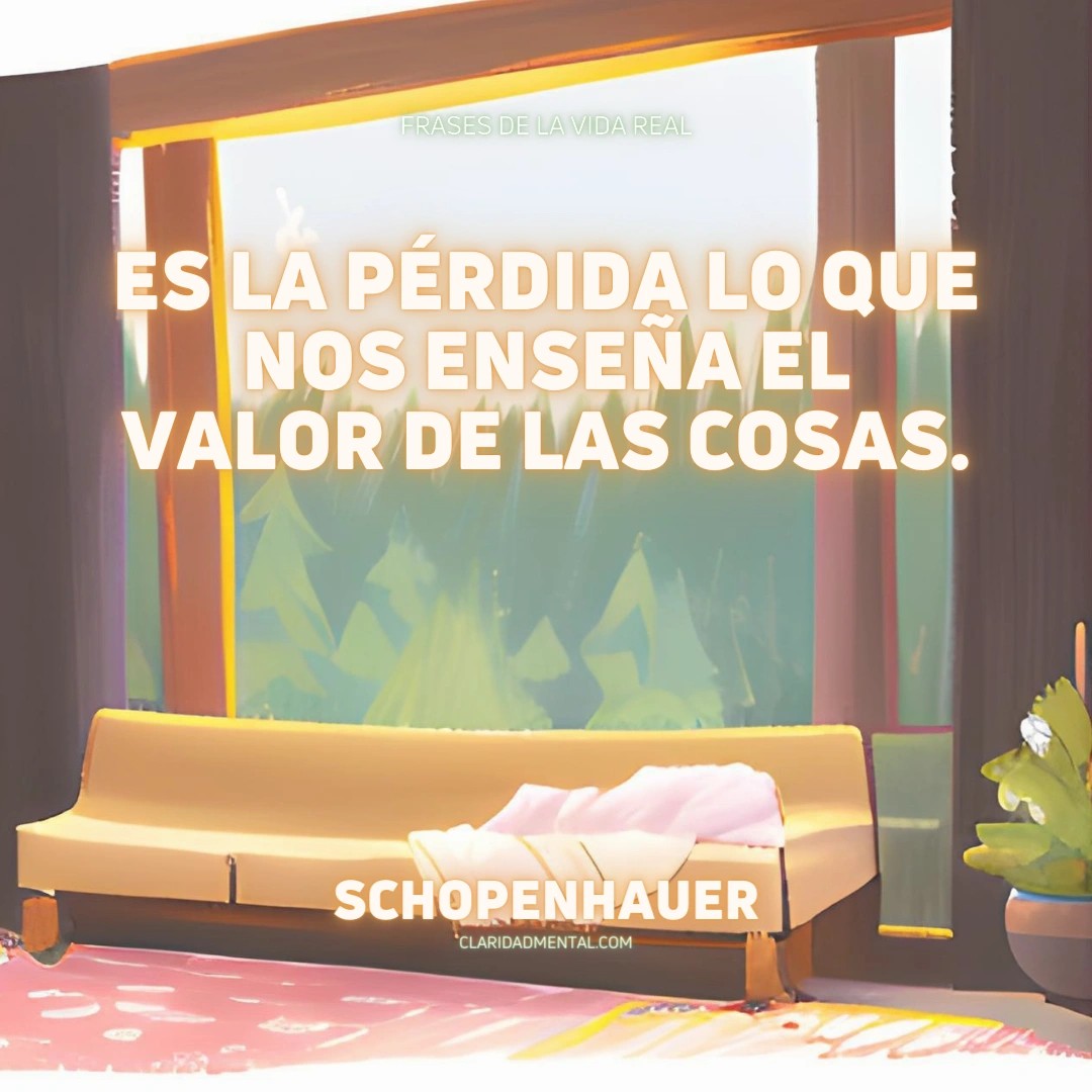Schopenhauer: Es la pérdida lo que nos enseña el valor de las cosas.