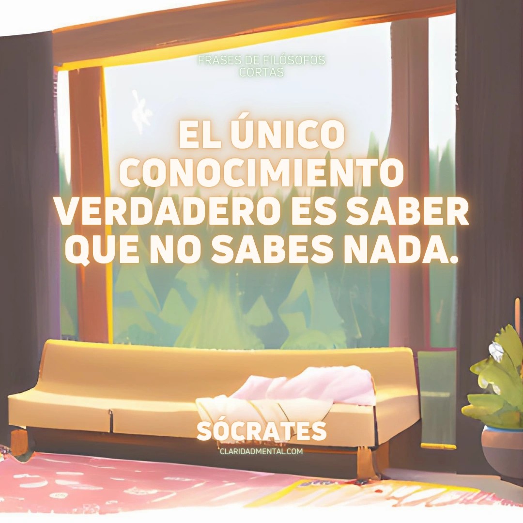 Sócrates: El único conocimiento verdadero es saber que no sabes nada.