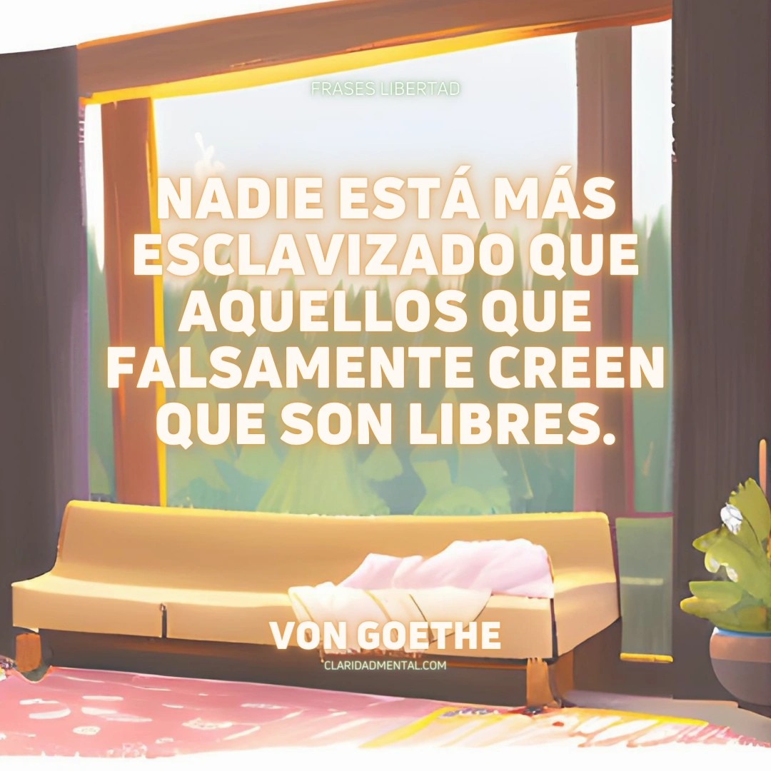 Von Goethe: Nadie está más esclavizado que aquellos que falsamente creen que son libres.