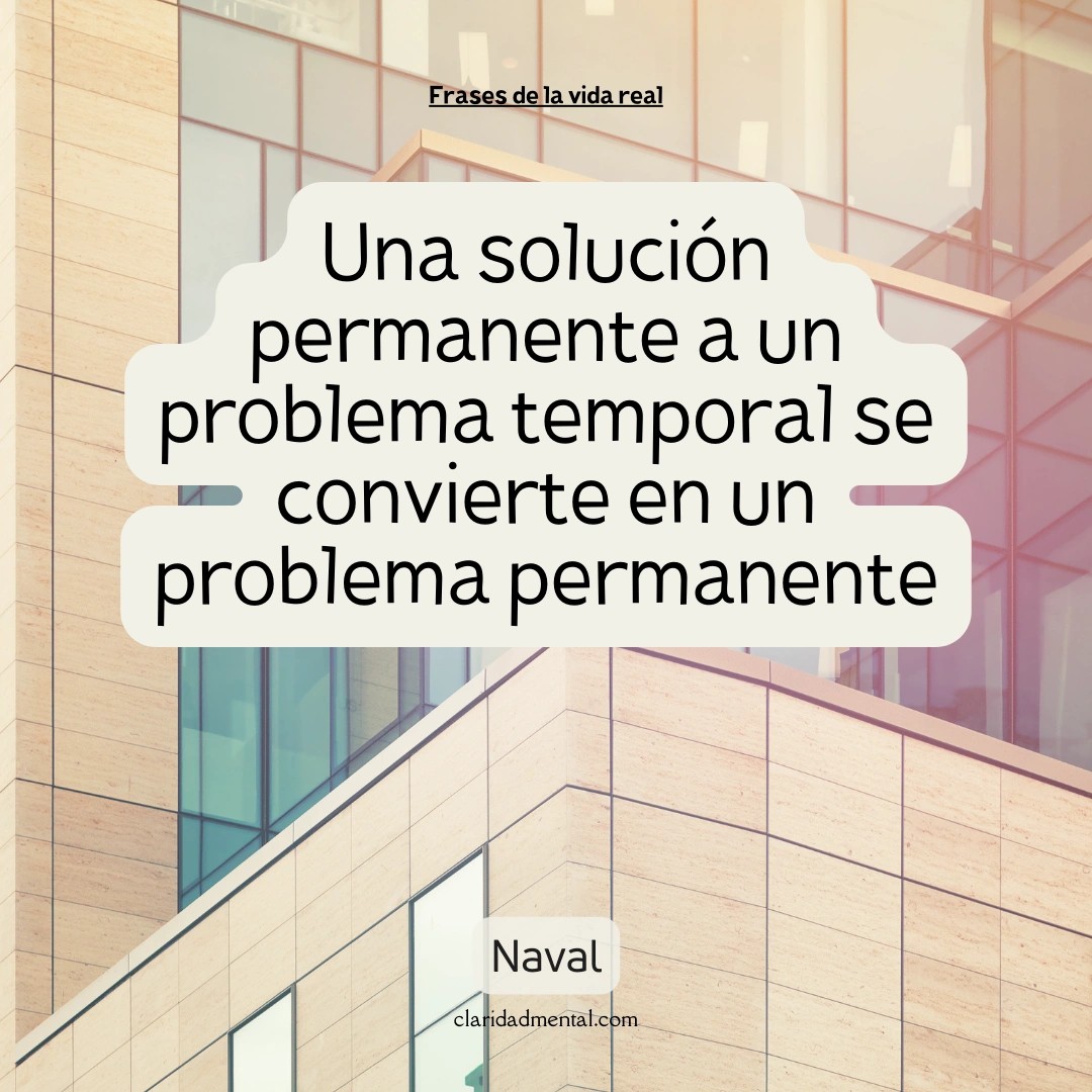 Naval: Una solución permanente a un problema temporal se convierte en un problema permanente