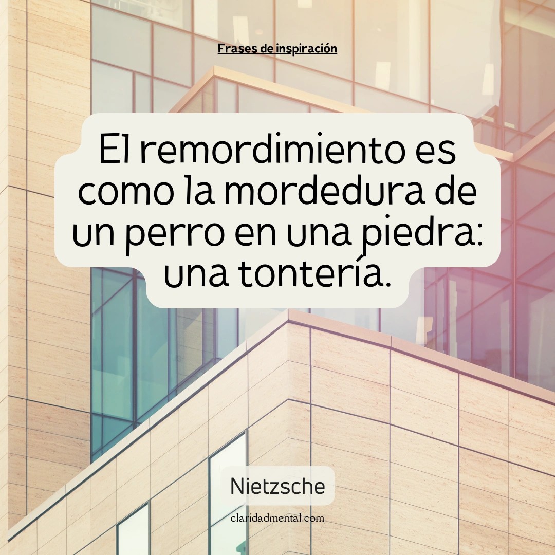 Nietzsche: El remordimiento es como la mordedura de un perro en una piedra: una tontería.