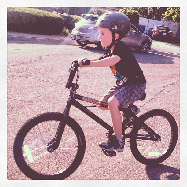 Jack’s birthday bike. 7 years today! (Taken with Instagram)