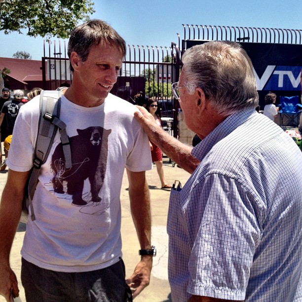 @tonyhawk and Stan Hoffman, the founder of the Pipeline Skate Park in Upland CA 35 years ago.  (Taken with Instagram at Upland Skatepark)
