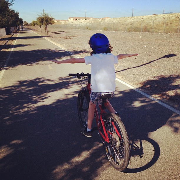 Leighton’s leaning to ride with no hands (Taken with instagram)