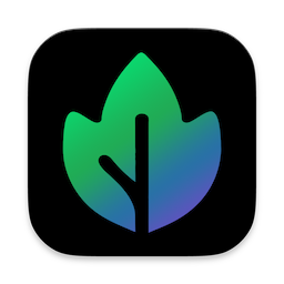 Maple app icon, a leaf with a green to purple color gradient