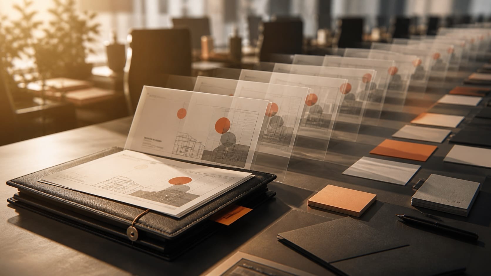 An original business document is endlessly duplicated in an office setting environment