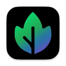 Maple app icon, a leaf with a green to purple color gradient