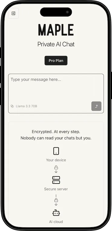 Screenshot of Maple on an iPhone. Maple Home Screen.