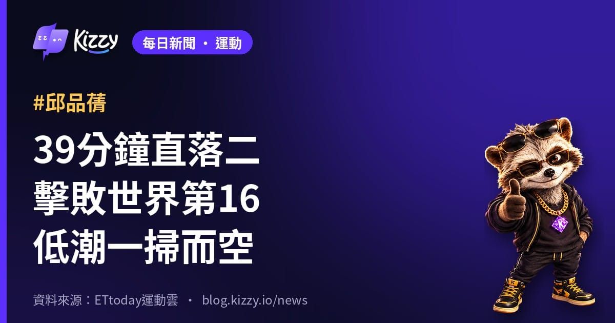 邱品蒨丹麥公開賽39分鐘直落二擊敗沈有振晉級16強