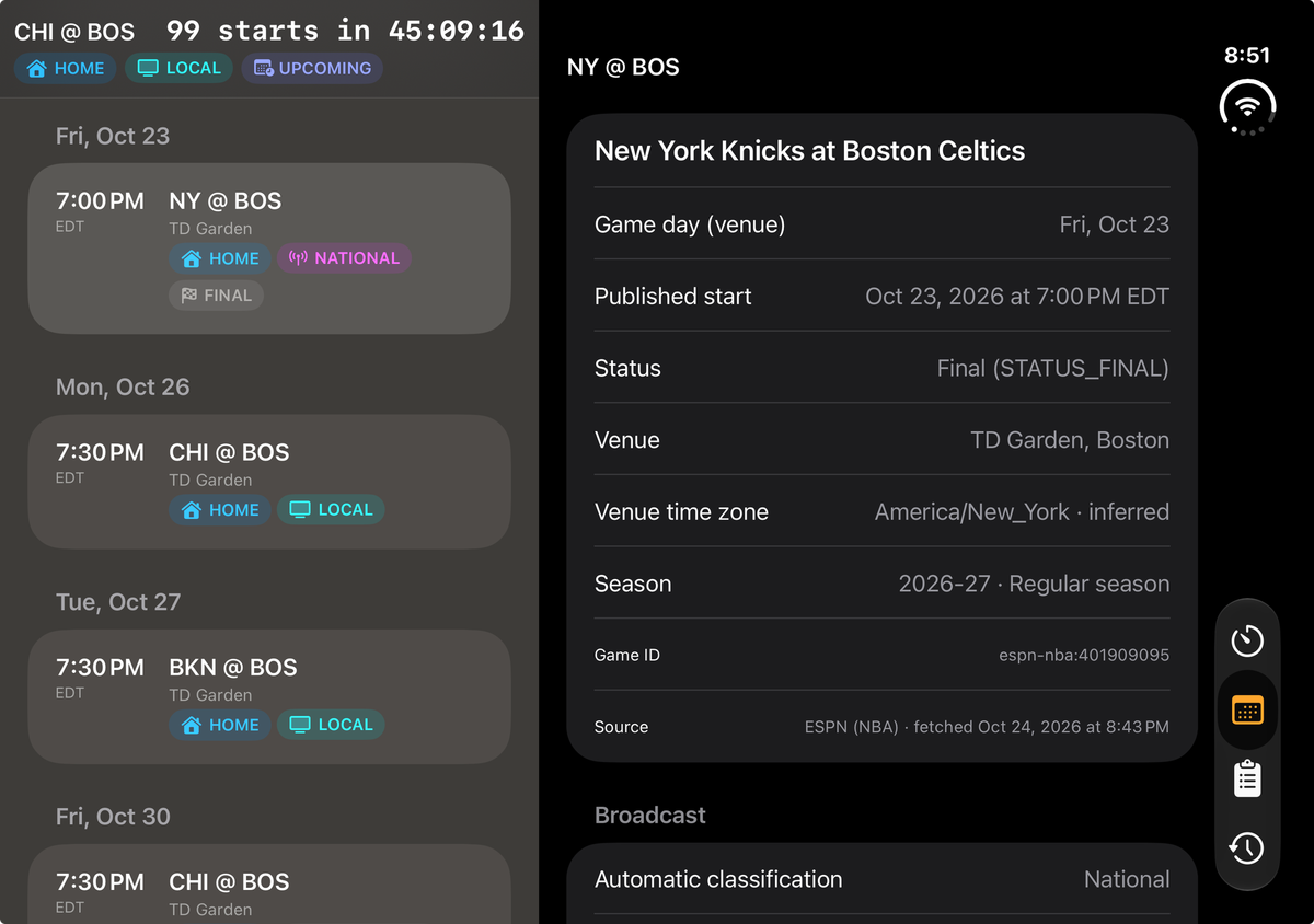 Sports Tech Clock: Building a Better Game Day Workflow