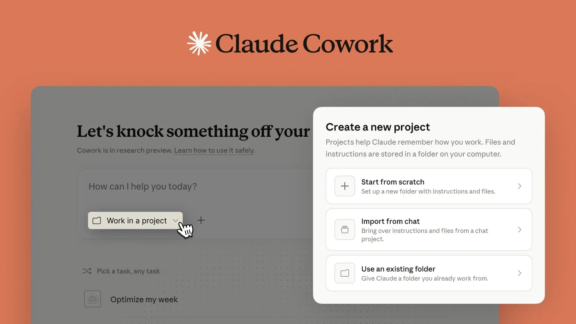 Claude Cowork Projects 功能截圖