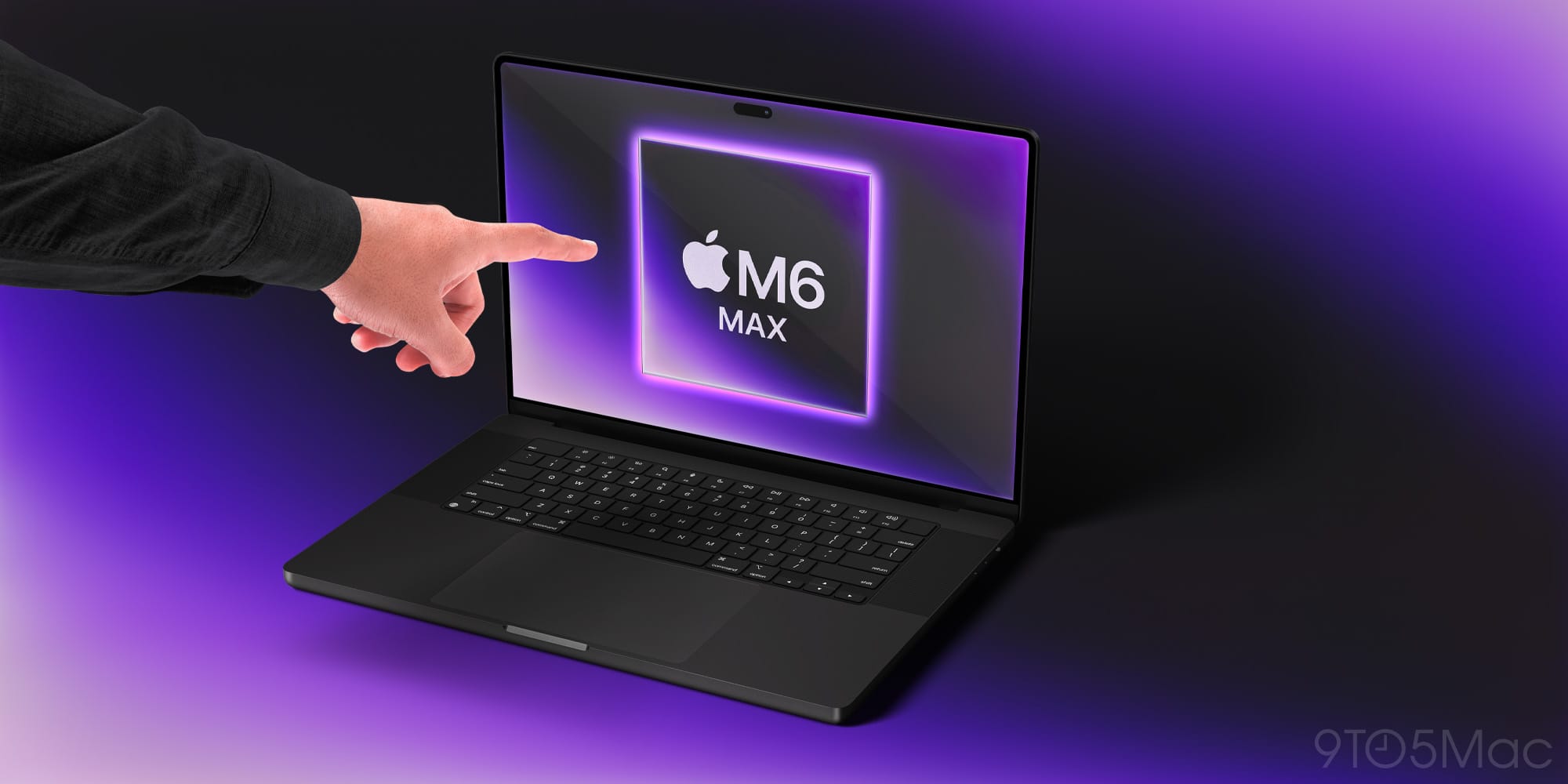 Apple 2026 MacBook Pro touchscreen mockup