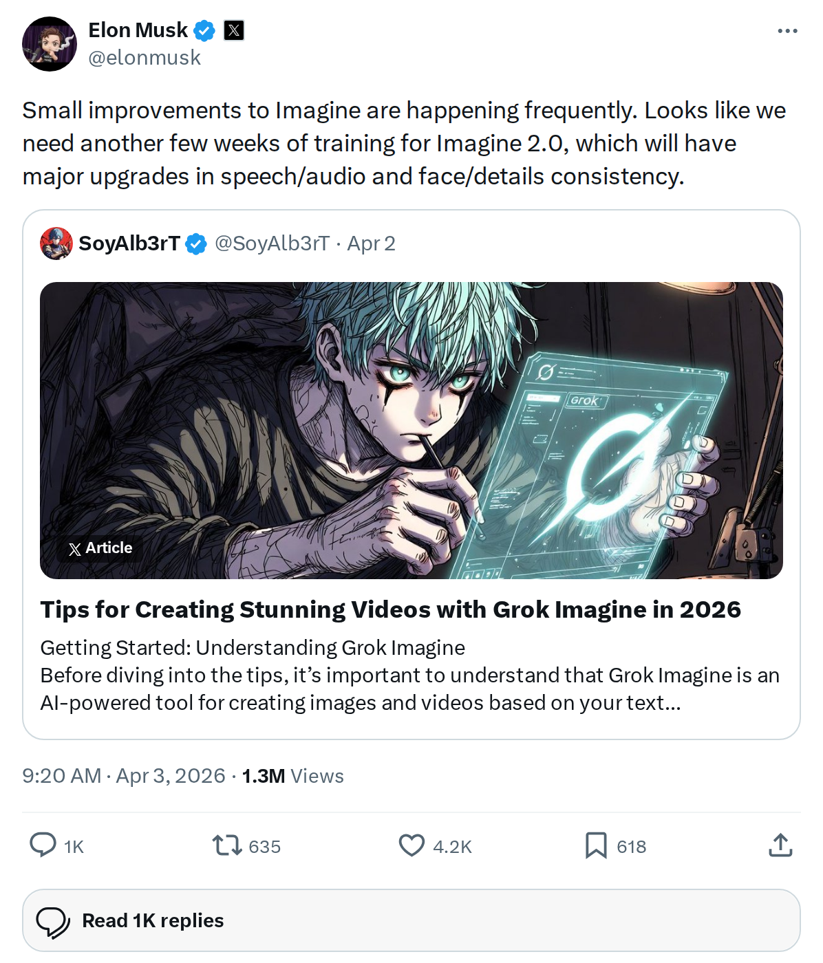 Grok Imagine Speed/Quality 模式