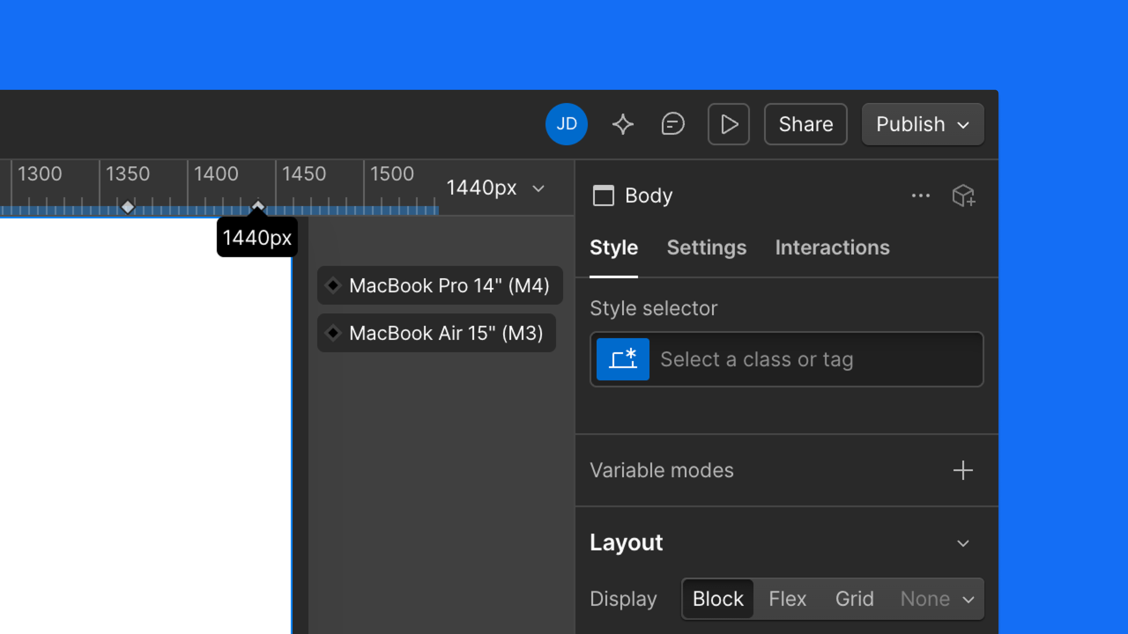 Webflow 畫布更新：30 台當代裝置