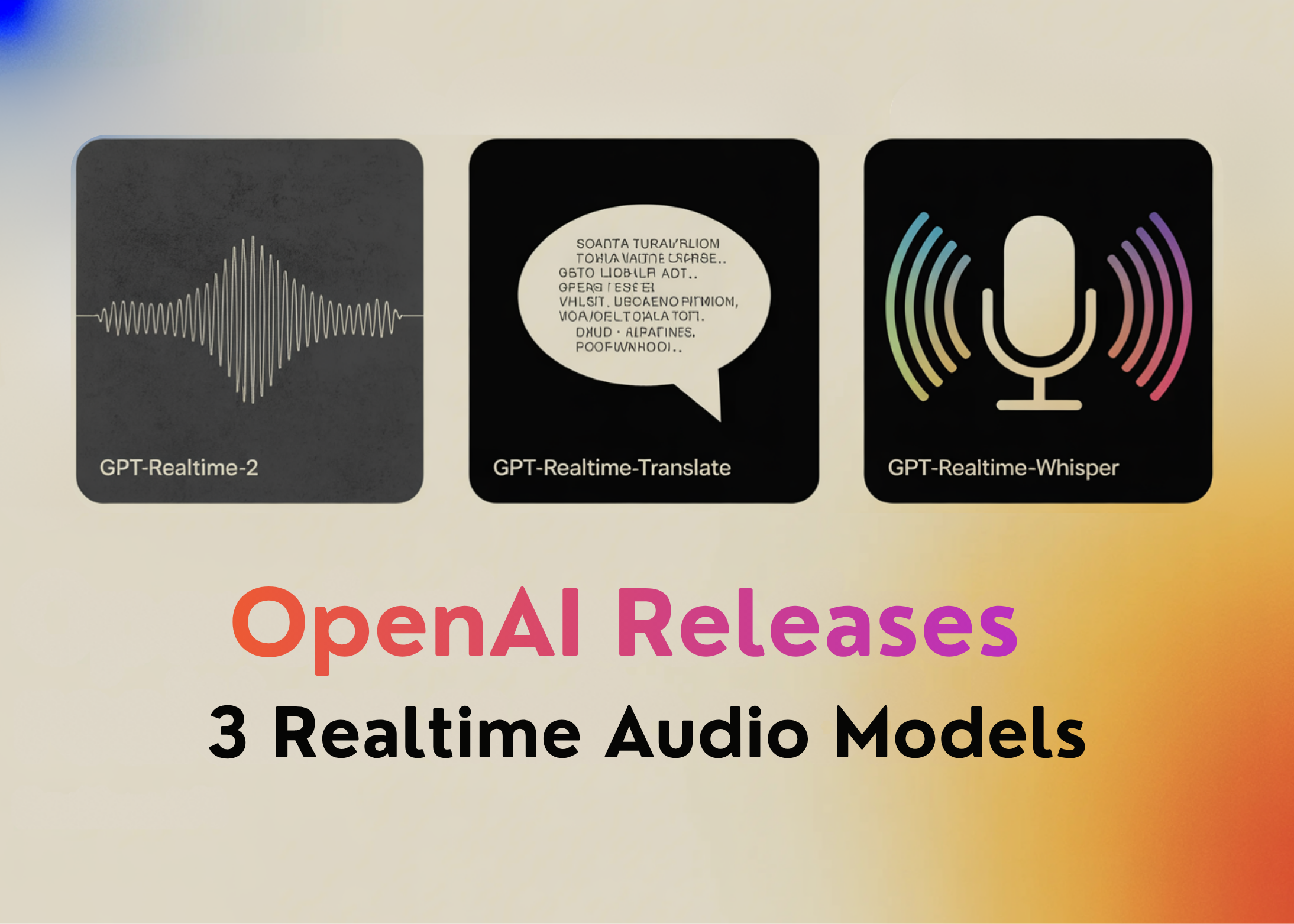 OpenAI 三顆 Realtime 語音模型