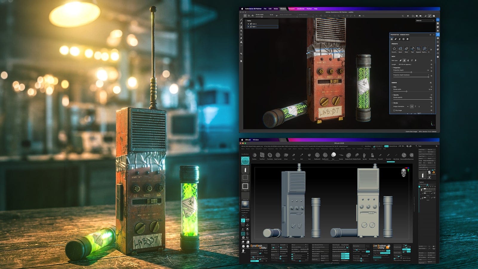 Texturing a model with the ZBrush-to-Painter Send to feature
