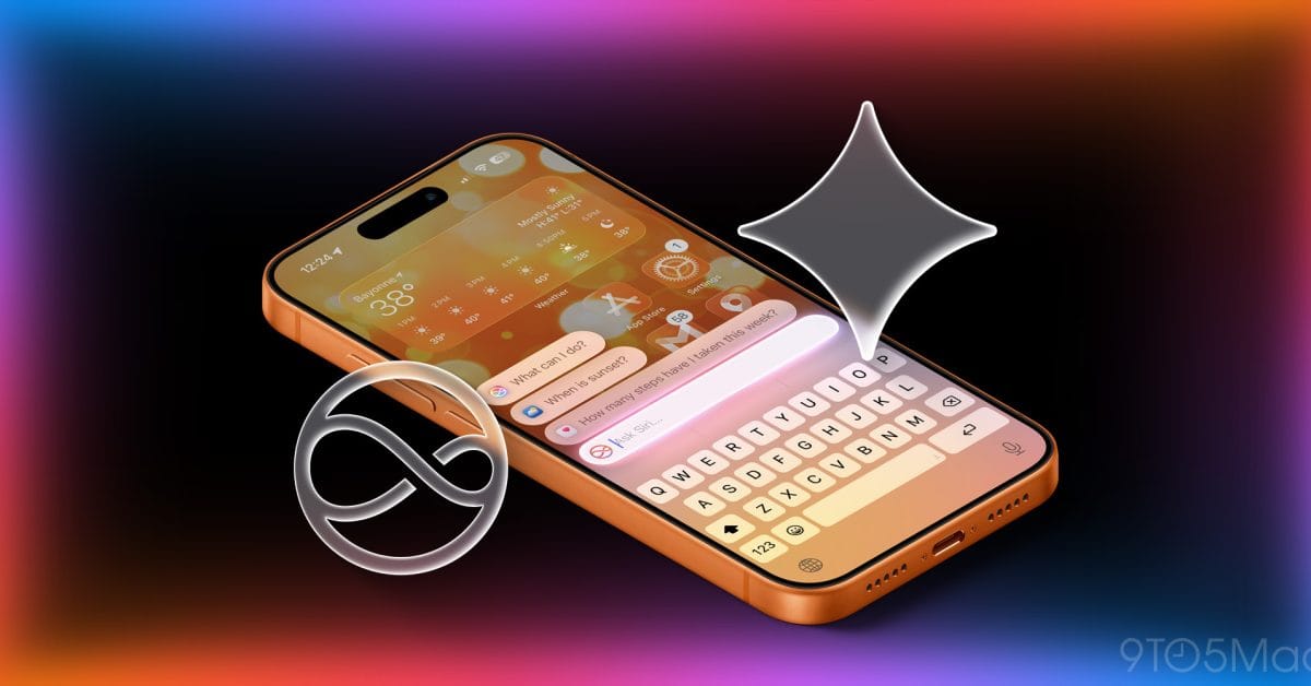 Apple Siri 與 Google Gemini 合作示意