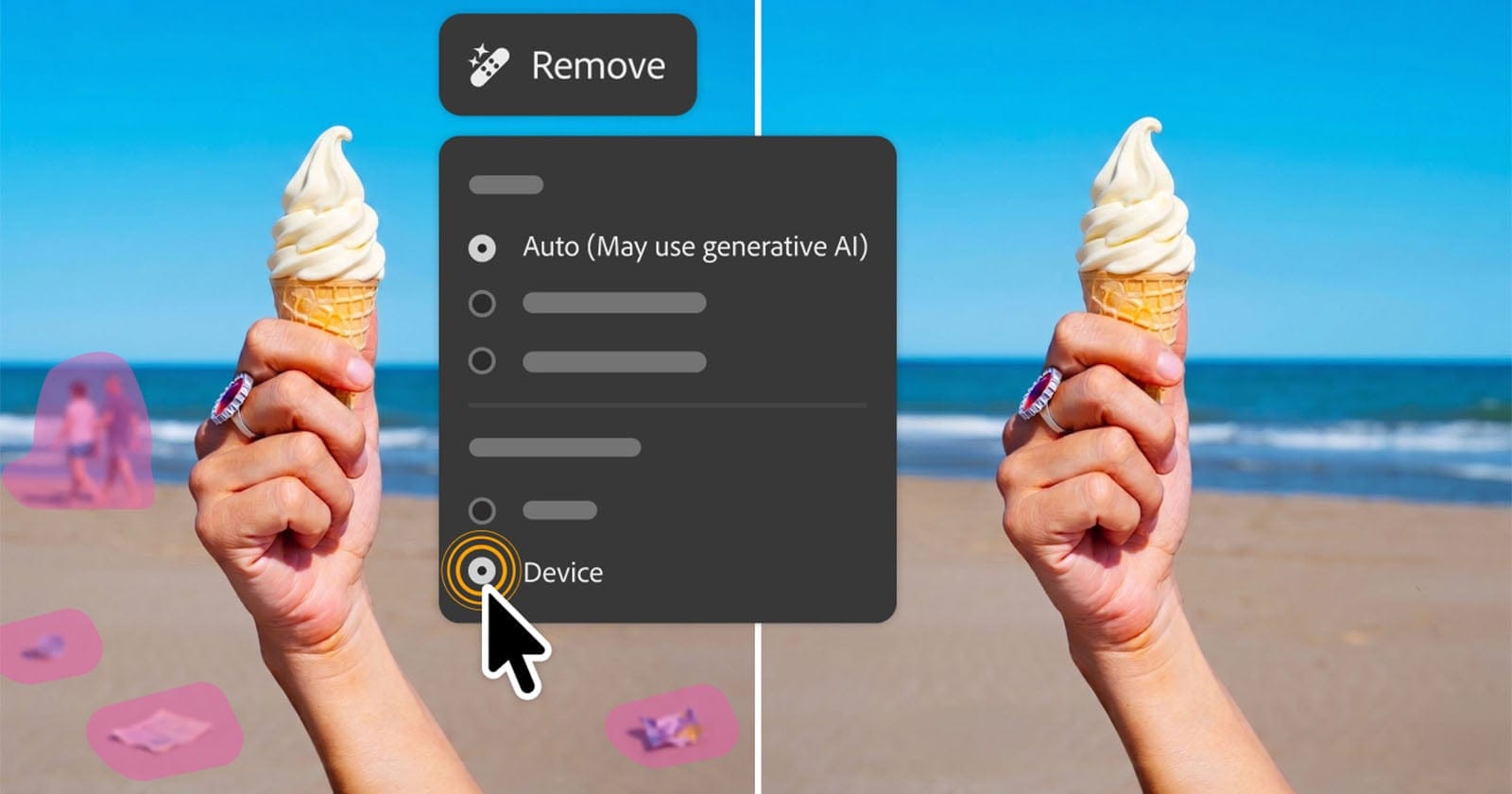 Photoshop Remove Tool 的 Device 本機選項
