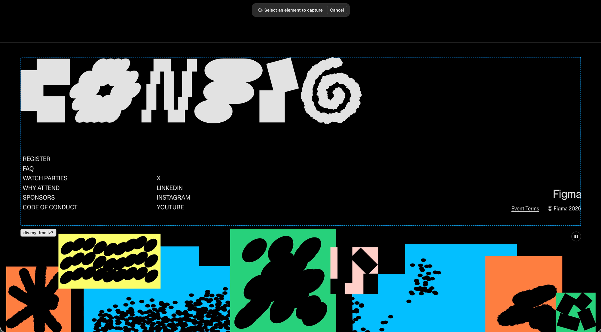 Figma Chrome extension capture toolbar on a webpage