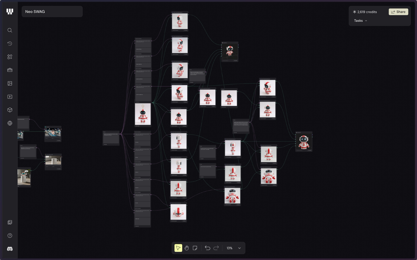 Figma node embedded in Weave workflow