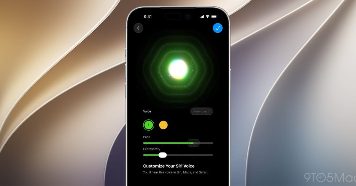 iOS 27 beta 3 的 Siri 語音客製化滑桿