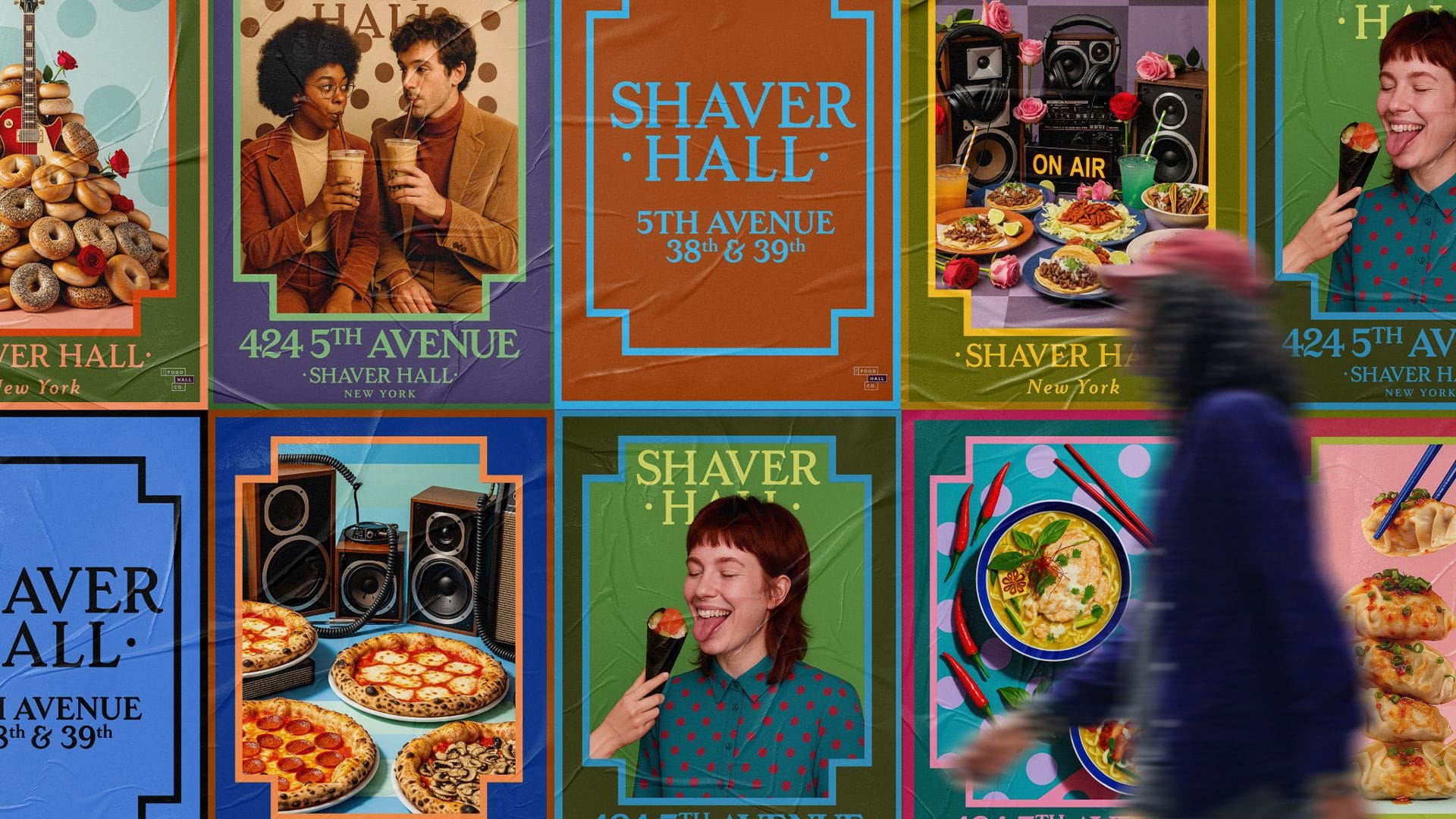 Shaver Hall 復古撞色海報視覺牆