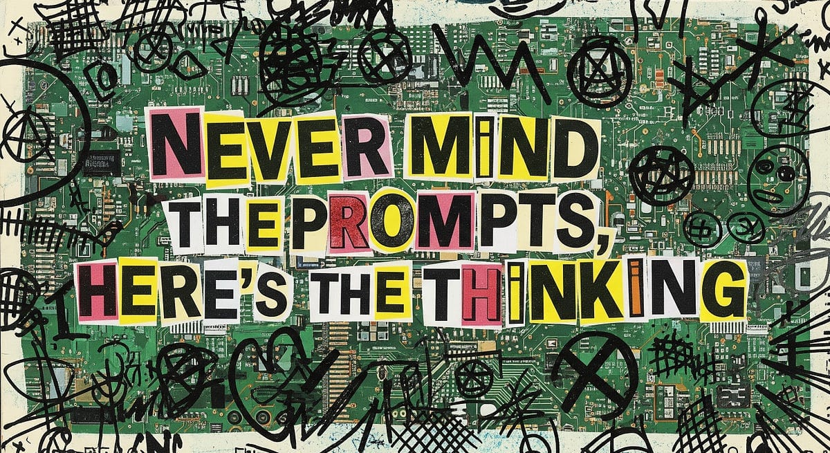電路板拼貼字體海報：Never mind the prompts, here's the thinking