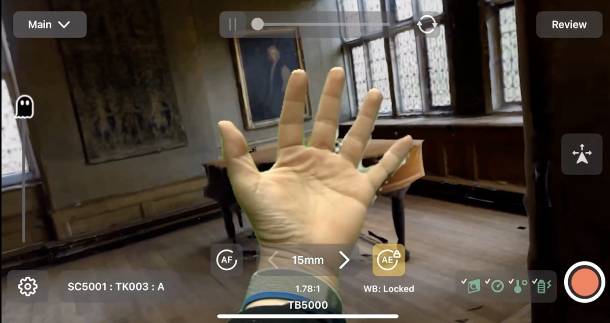 VFX 製作 App 介面截圖,示範分鏡取景工具