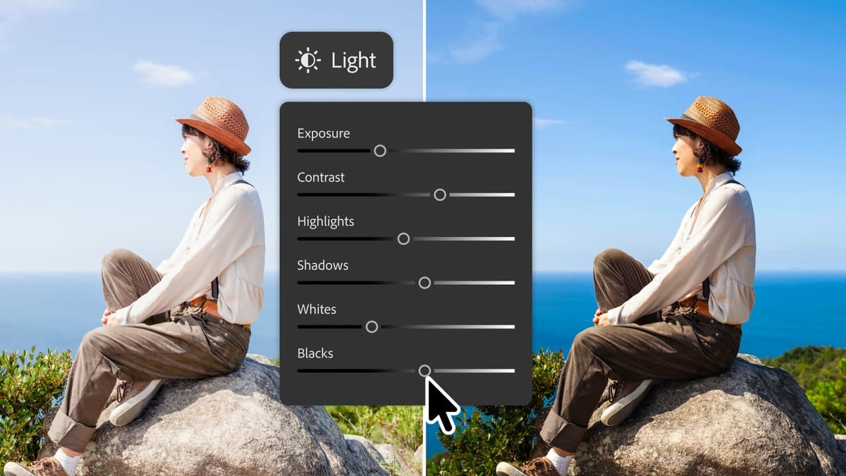 Photoshop 新版 Light Adjustment Layer 面板示意圖