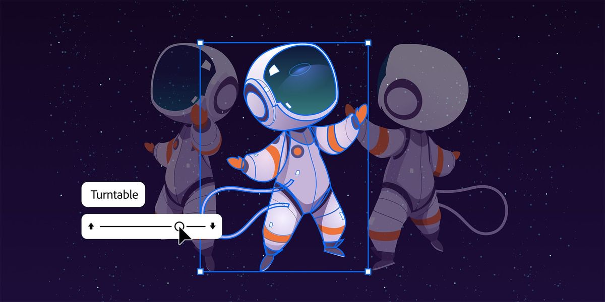 Adobe Illustrator Turntable — 一個向量 74 個角度