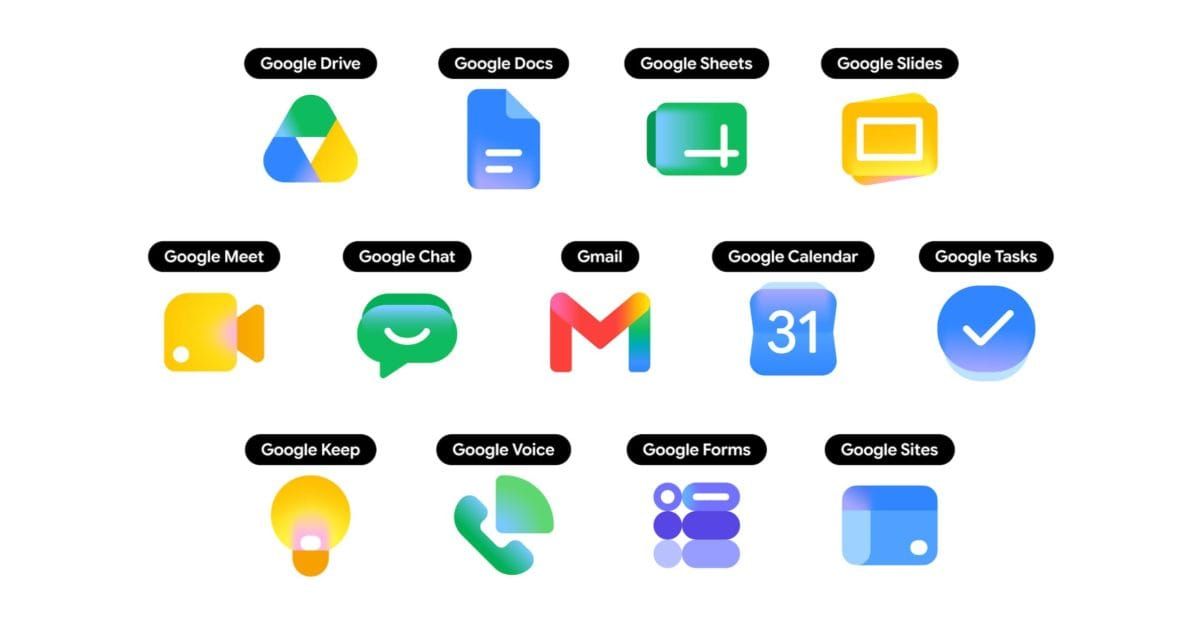 Google 全套 app icon 改為漸層視覺